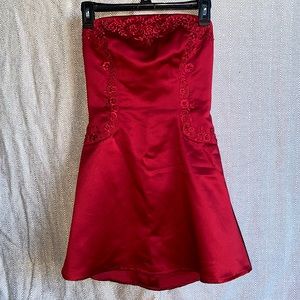 Red Strapless Formal Mini Dress